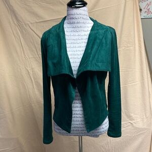 Emerald Green Faux Suede Women's Jacket, size Small